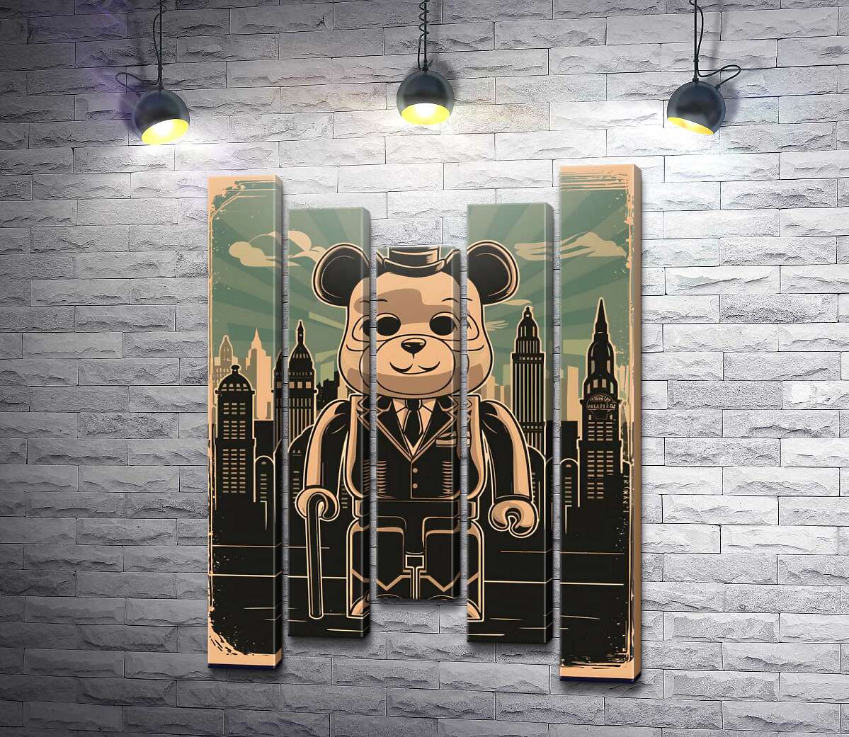модульна картина Плакат "Bearbrick-джентльмен" (Модуль №27)