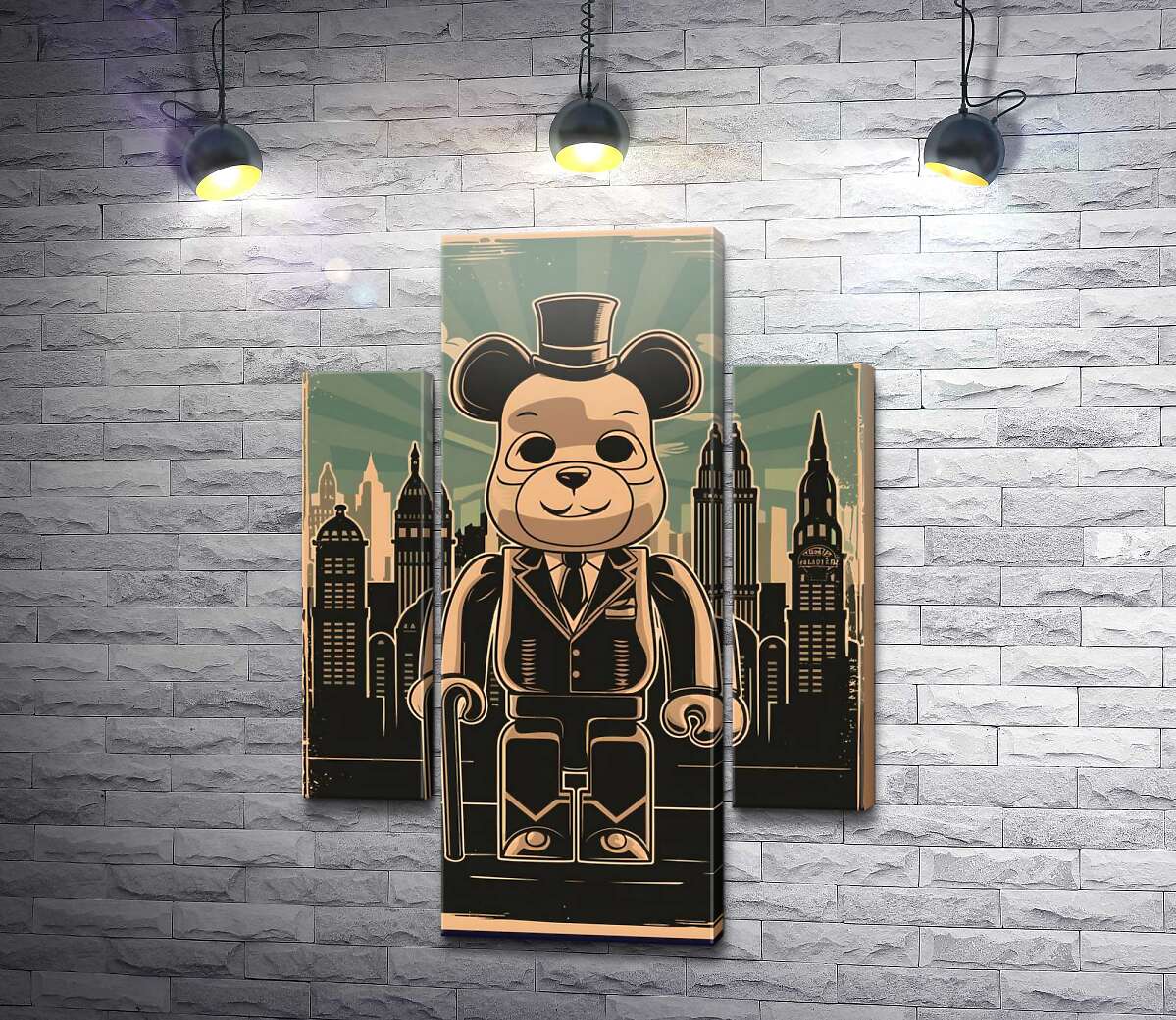 модульна картина Плакат "Bearbrick-джентльмен" (Модуль №5)