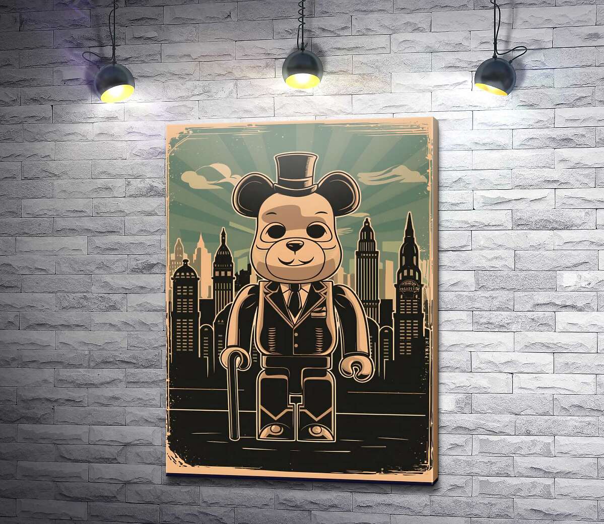 картина Плакат "Bearbrick-джентльмен"