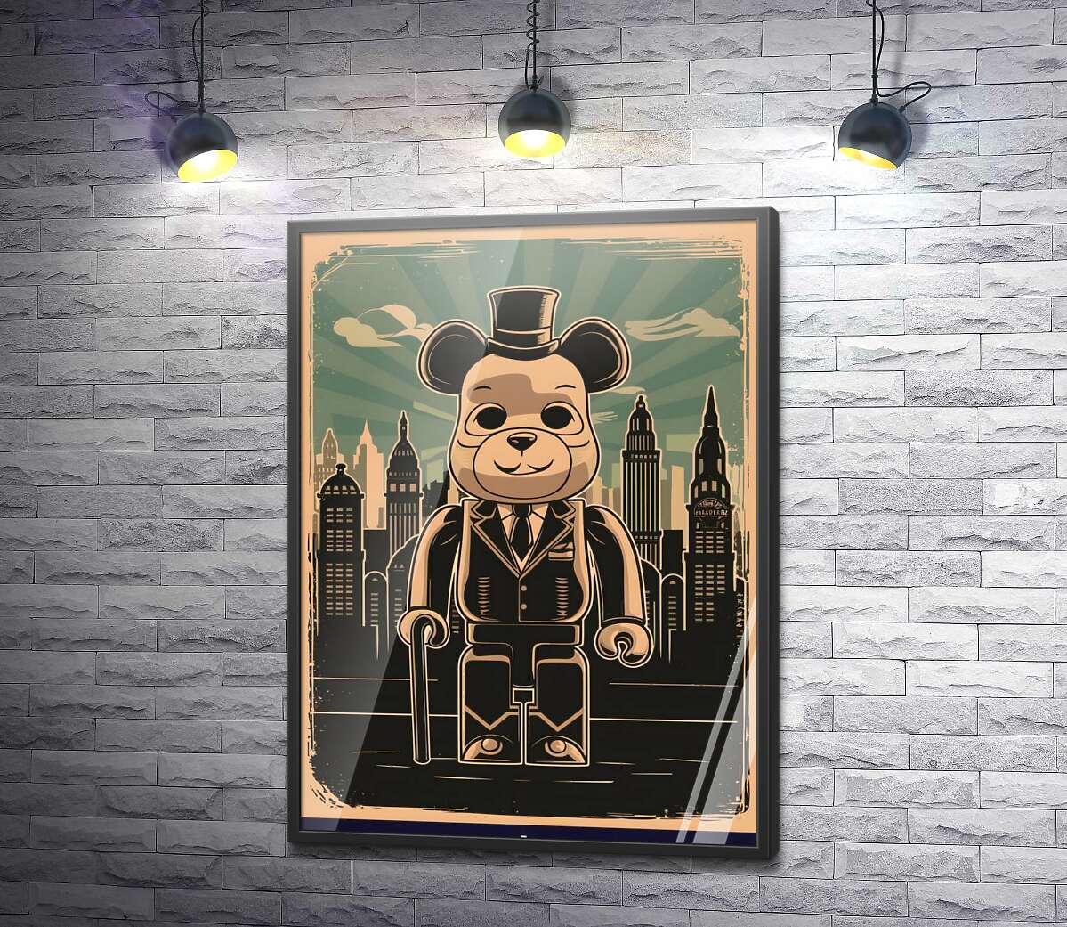 постер Плакат "Bearbrick-джентльмен"