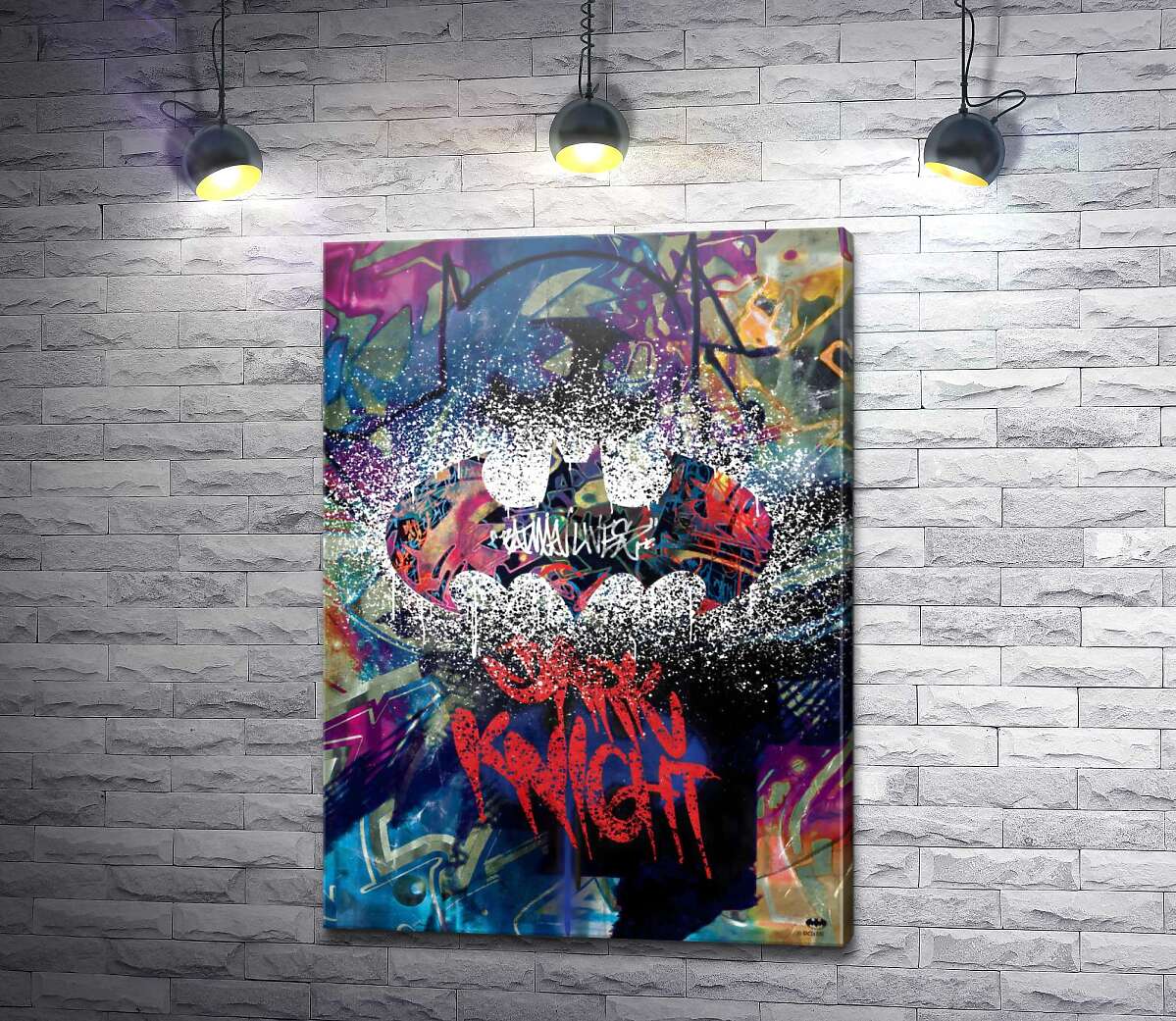 картина Dark Knight: арт-плакат зі знаком бетмена