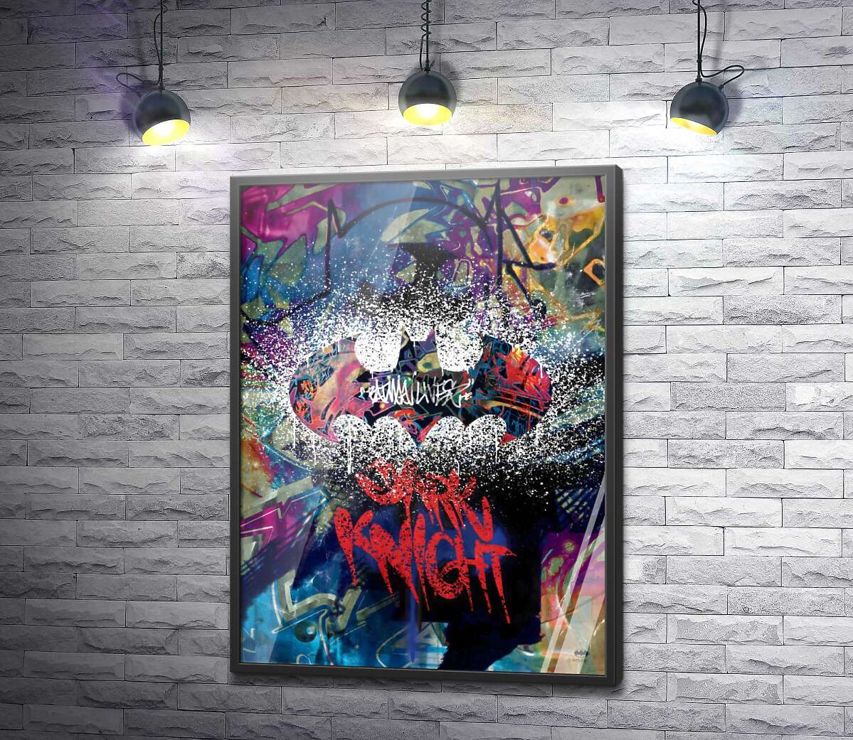 постер Dark Knight: арт плакат со знаком бэтмена