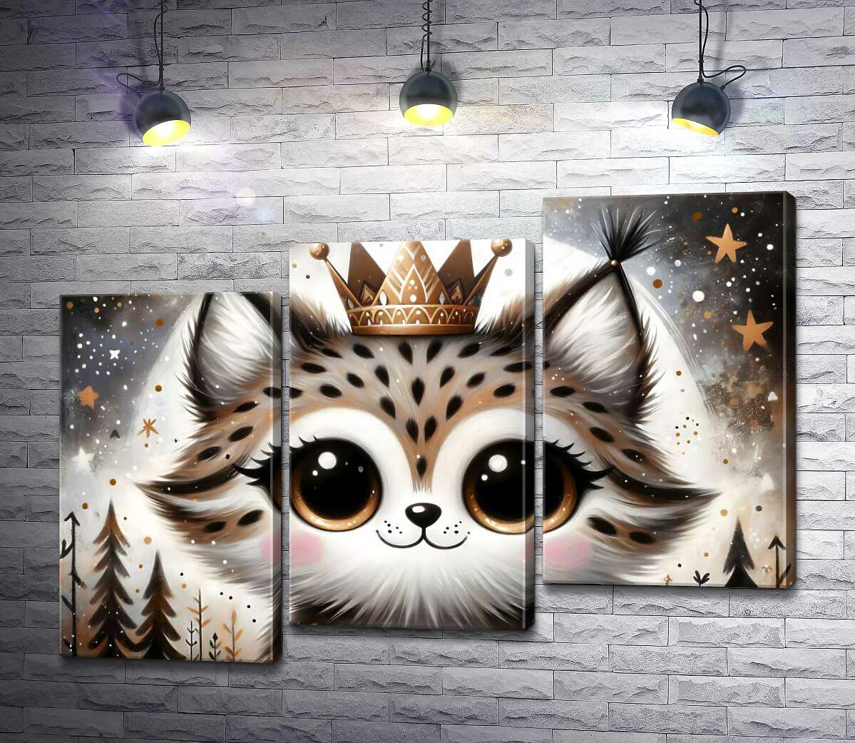 модульна картина Милий кошеня в короні (Модуль №14)