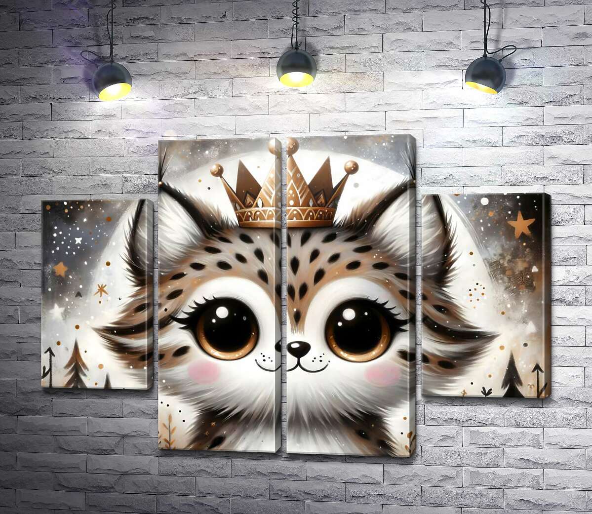 модульна картина Милий кошеня в короні (Модуль №20)