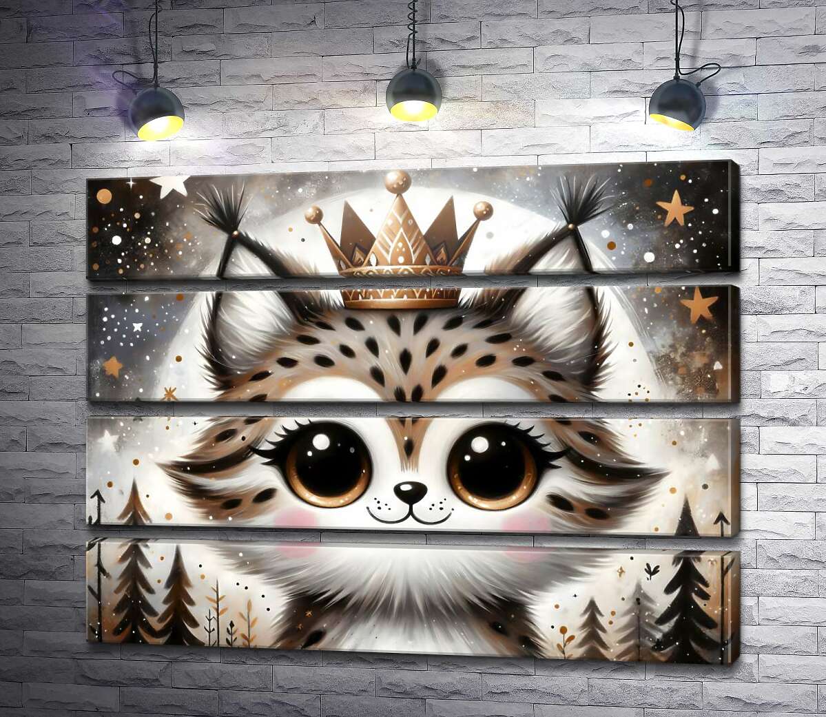 модульна картина Милий кошеня в короні (Модуль №22)