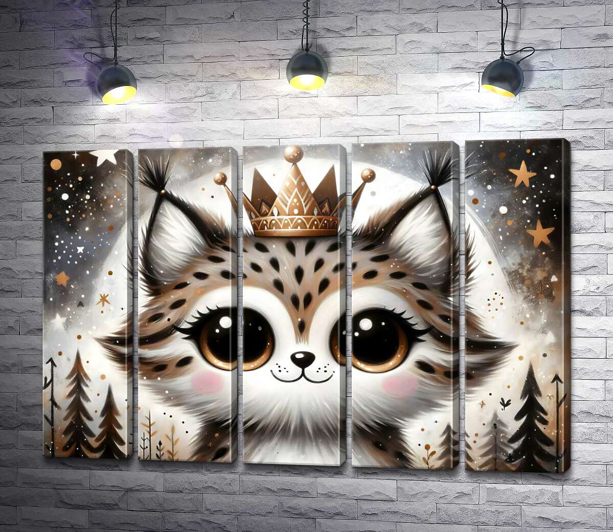 модульна картина Милий кошеня в короні (Модуль №26)