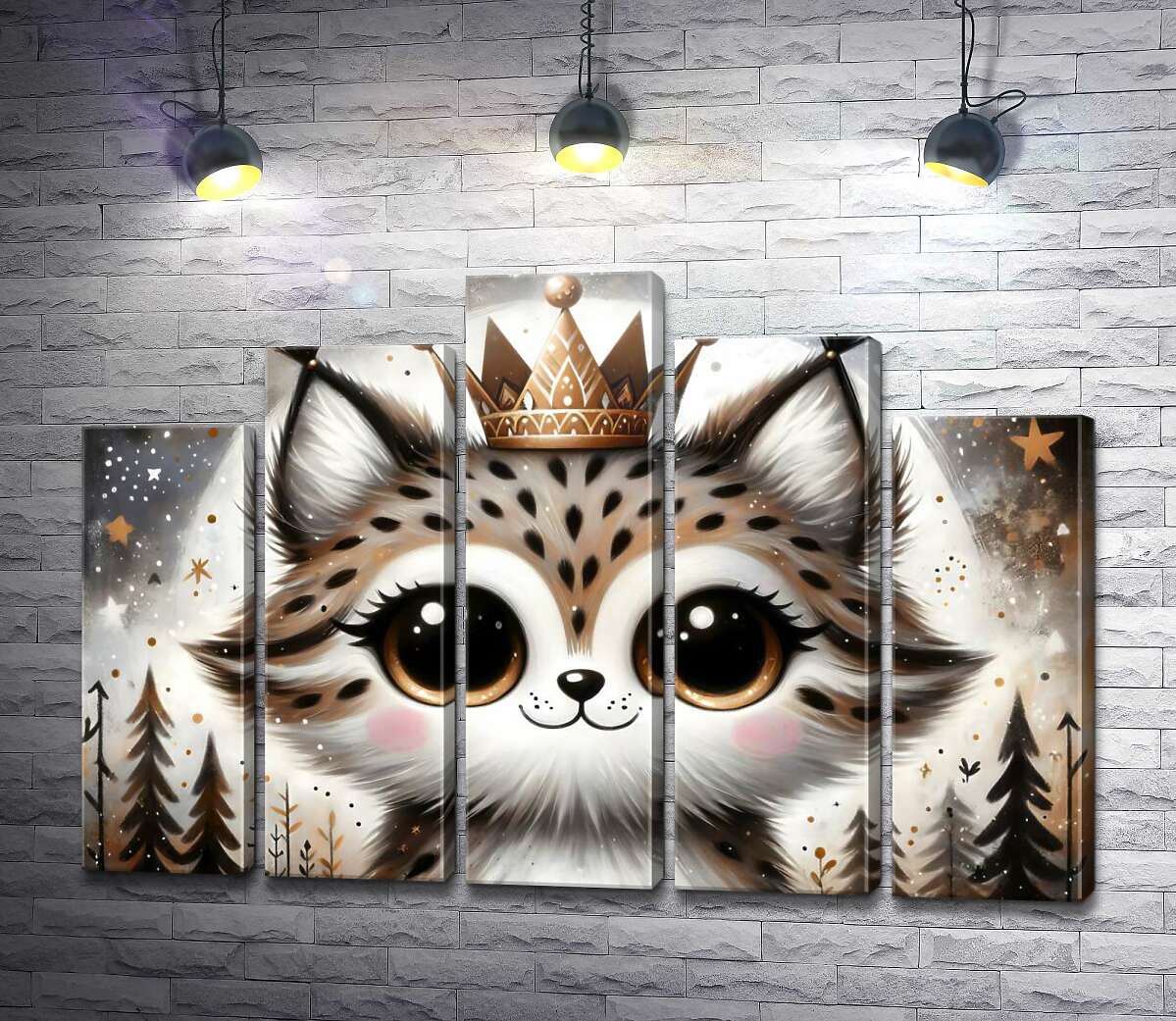 модульна картина Милий кошеня в короні (Модуль №29)