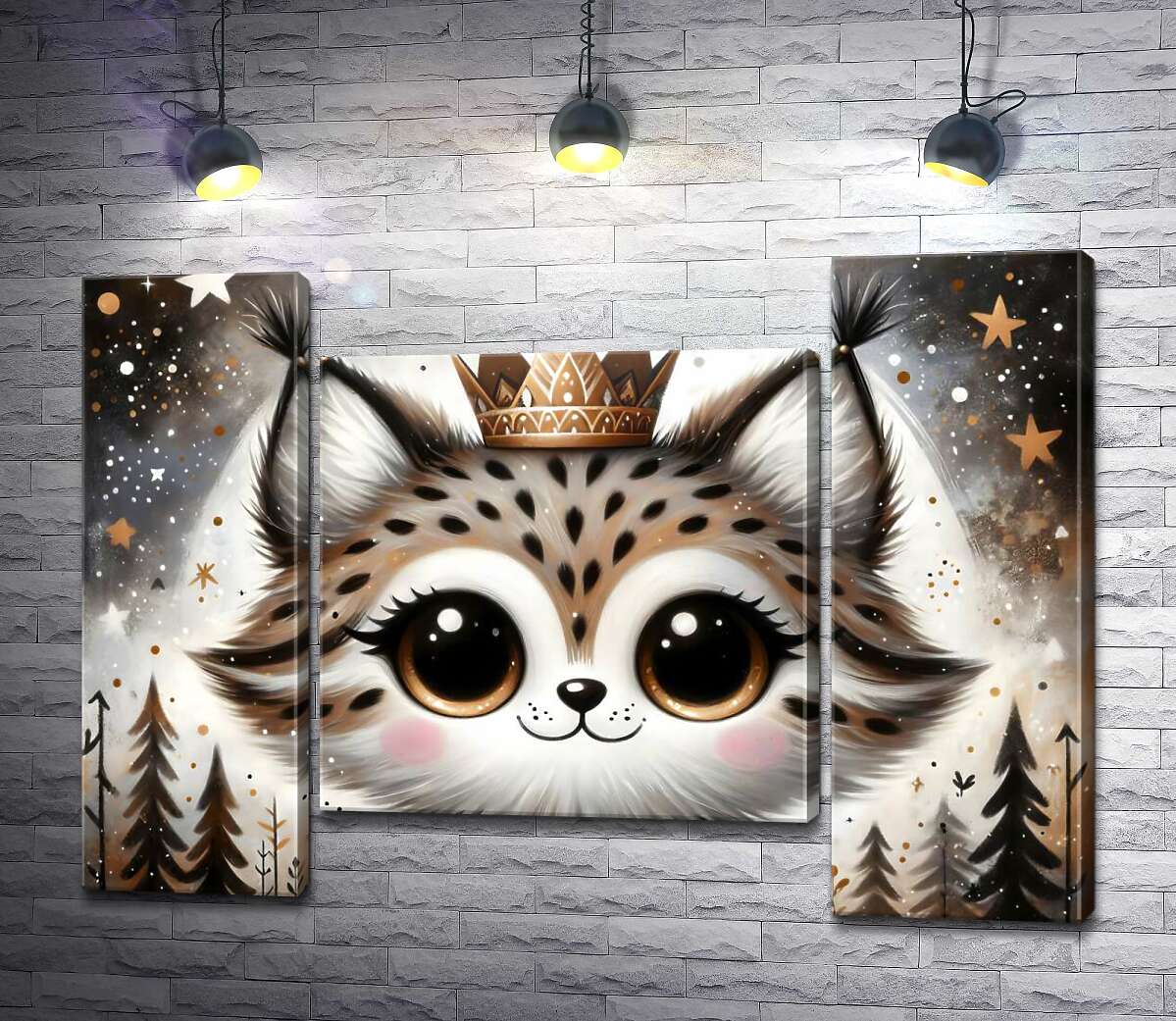 модульна картина Милий кошеня в короні (Модуль №11)