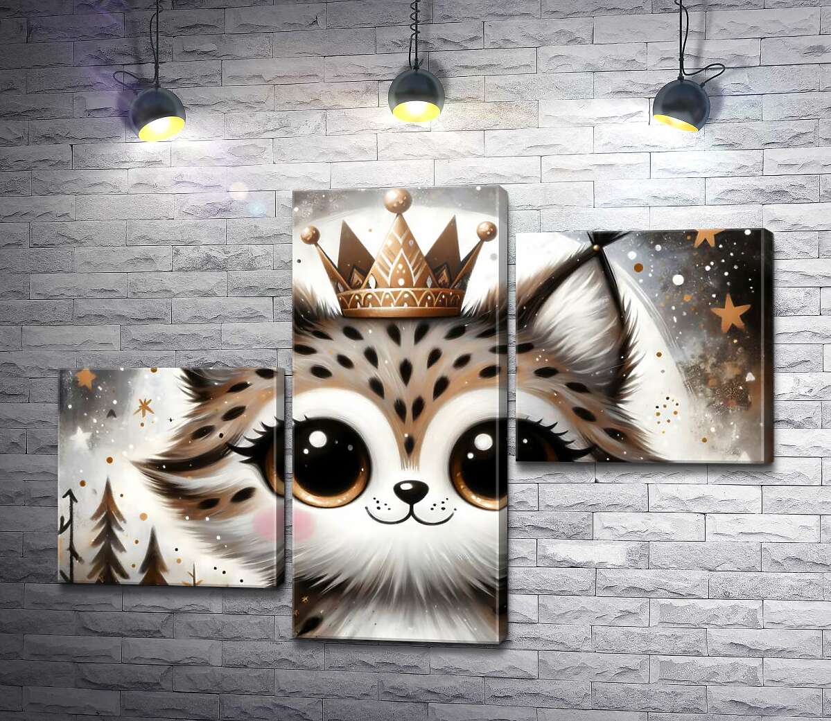 модульна картина Милий кошеня в короні (Модуль №12)