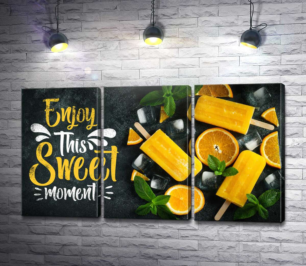 модульная картина Enjoy this sweet moment: крафтовое мороженное
