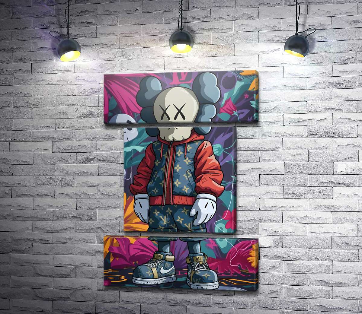 модульная картина Стильный персонаж Kaws (Модуль №18)