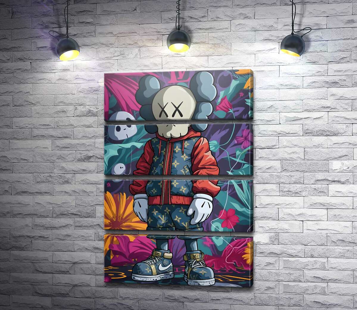 модульная картина Стильный персонаж Kaws (Модуль №22)