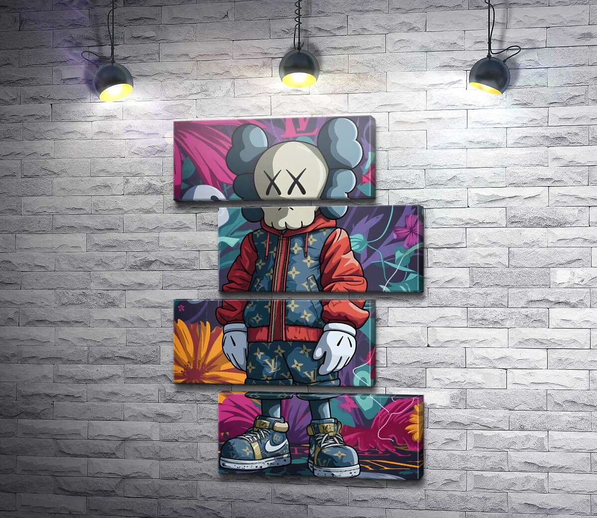 модульна картина Стильний персонаж Kaws (Модуль №23)