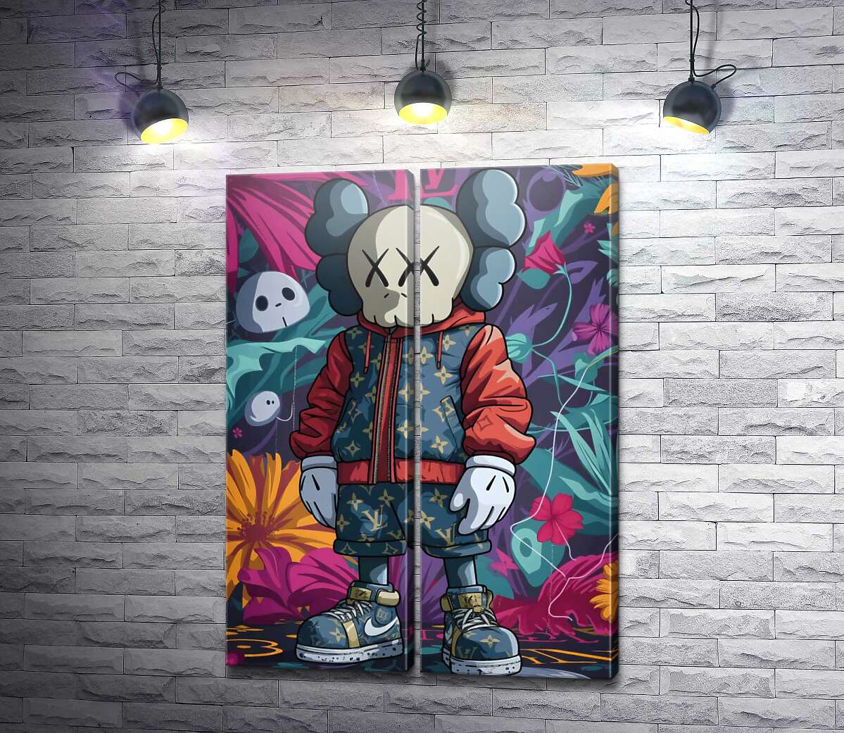модульная картина Стильный персонаж Kaws (Модуль №6)
