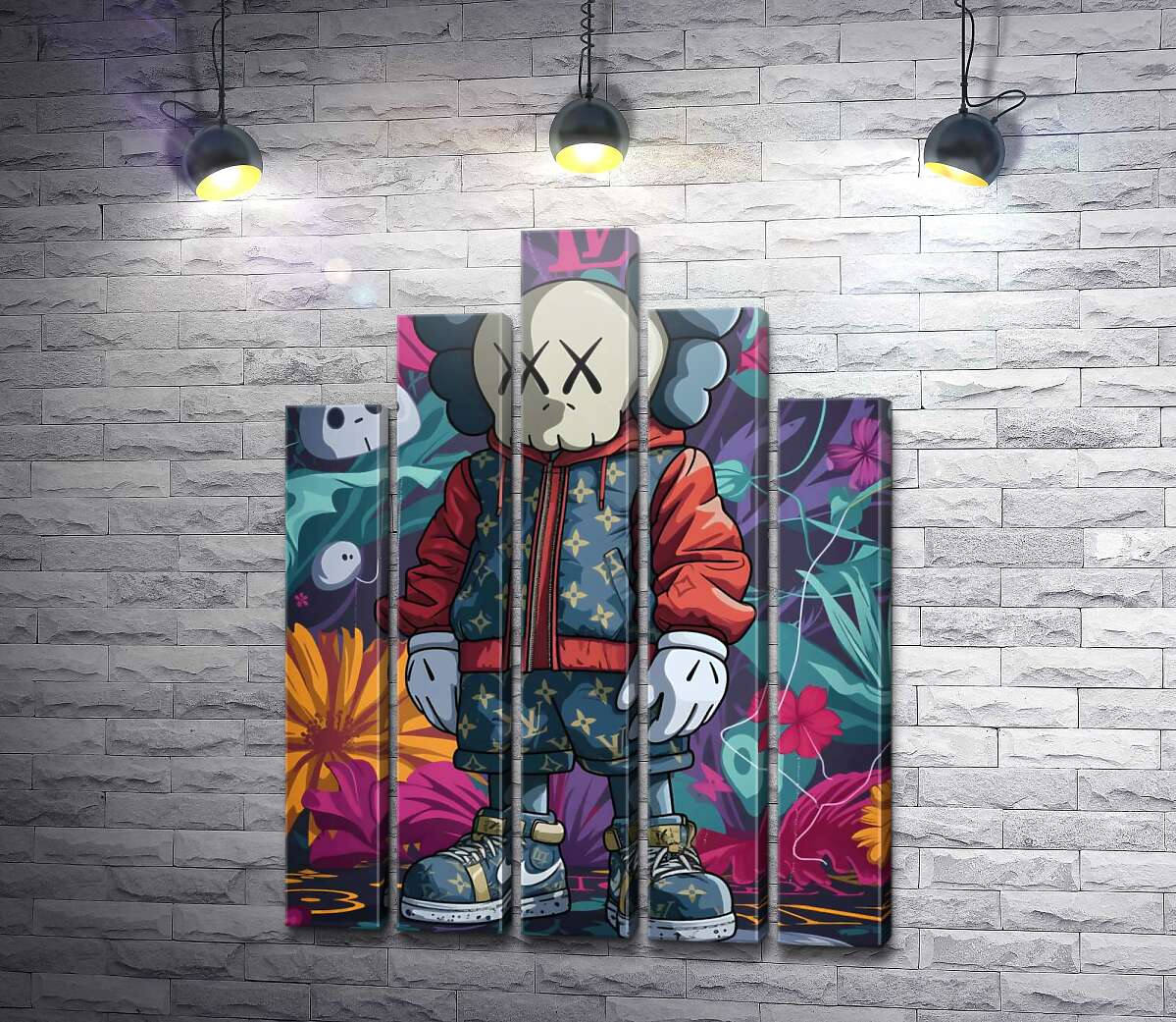 модульная картина Стильный персонаж Kaws (Модуль №29)