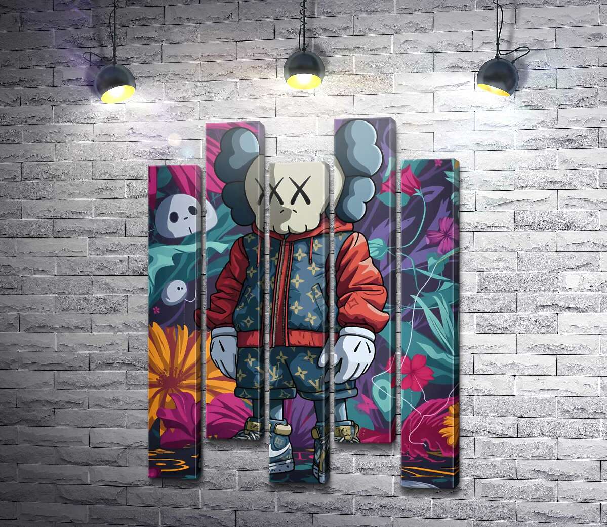 модульна картина Стильний персонаж Kaws (Модуль №30)