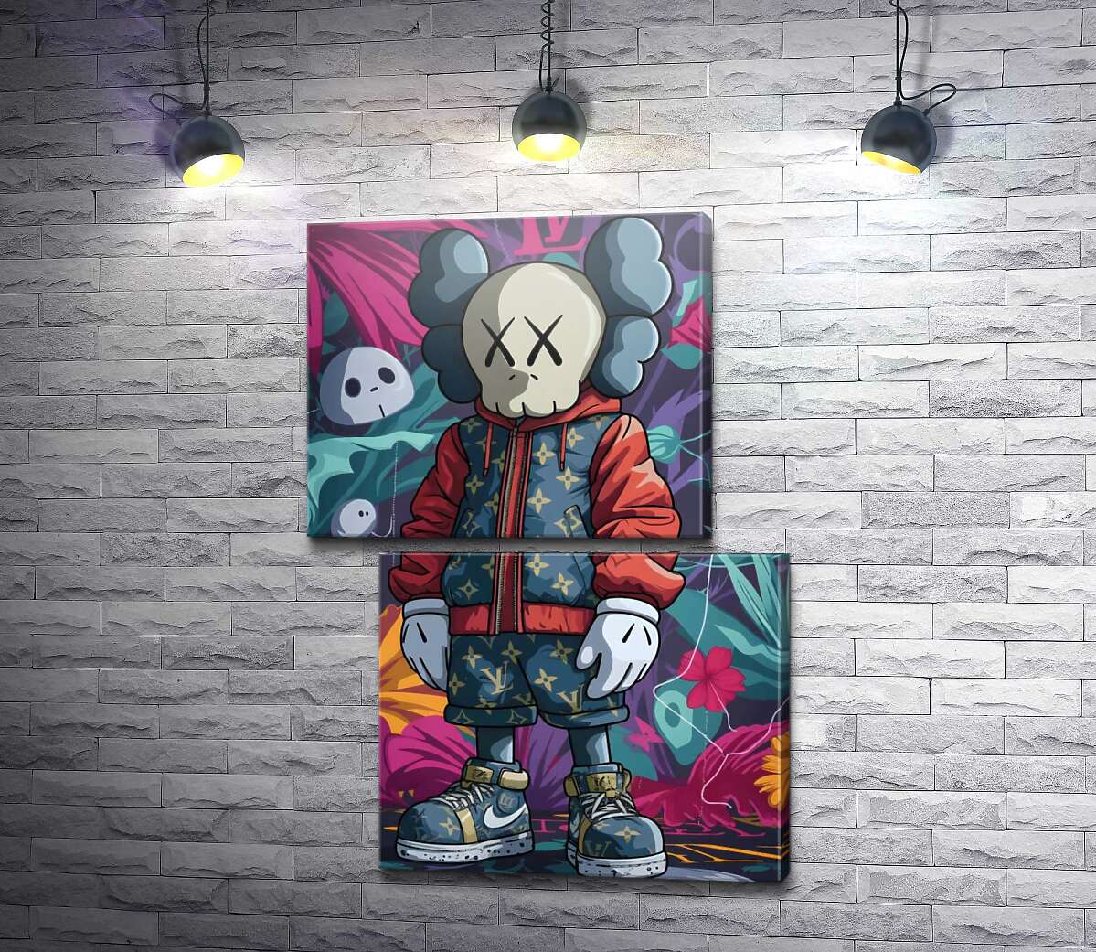 модульна картина Стильний персонаж Kaws (Модуль №8)