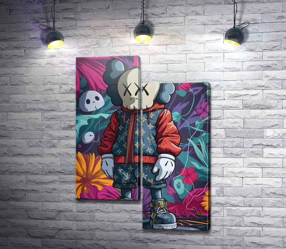 модульна картина Стильний персонаж Kaws (Модуль №9)