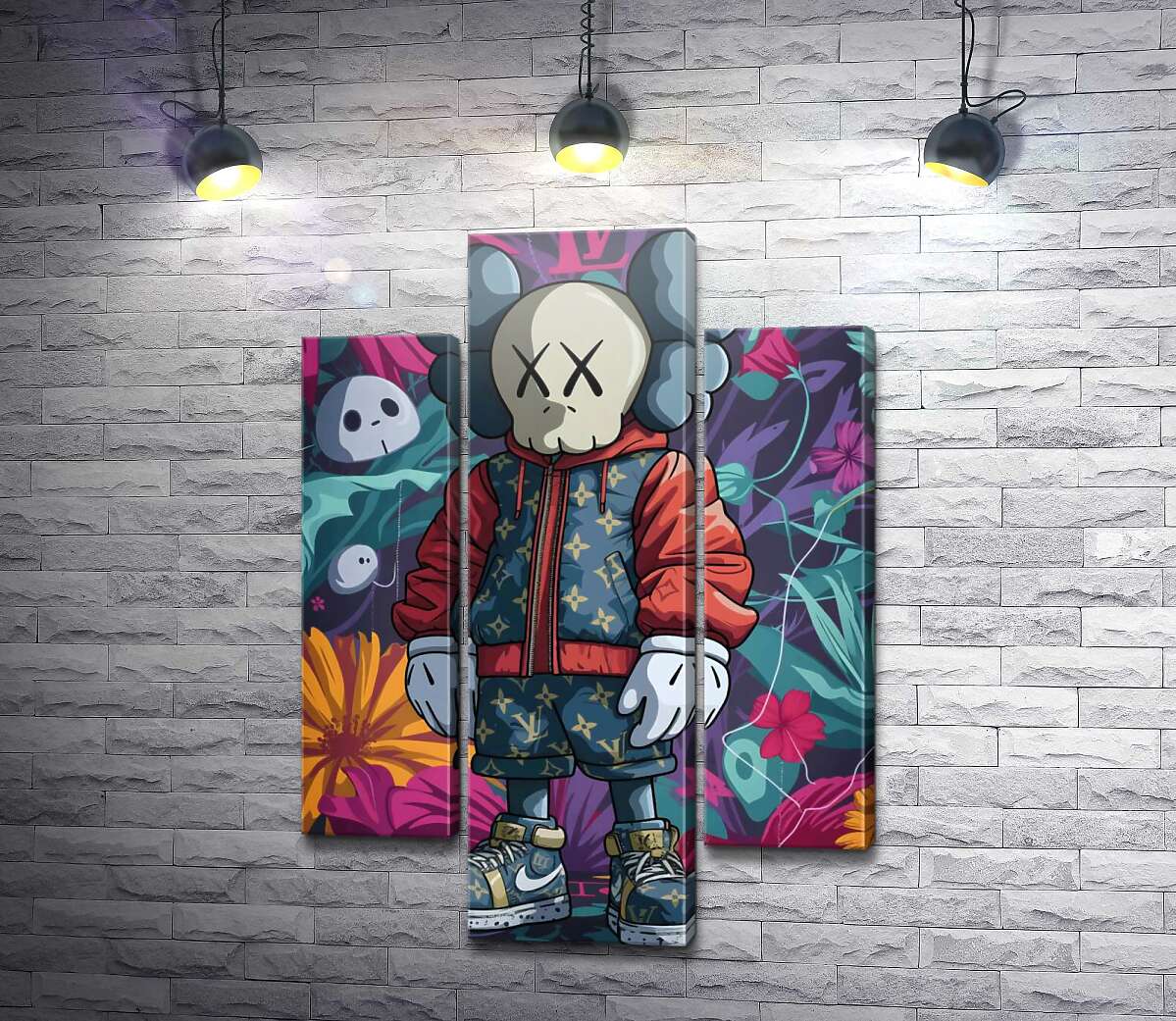модульна картина Стильний персонаж Kaws (Модуль №10)