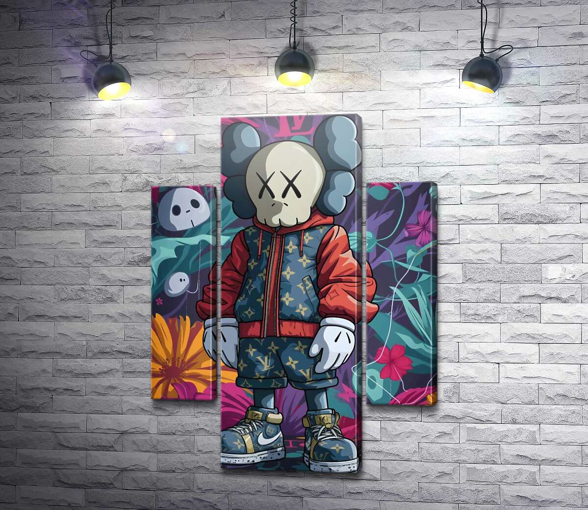 модульна картина Стильний персонаж Kaws (Модуль №5)