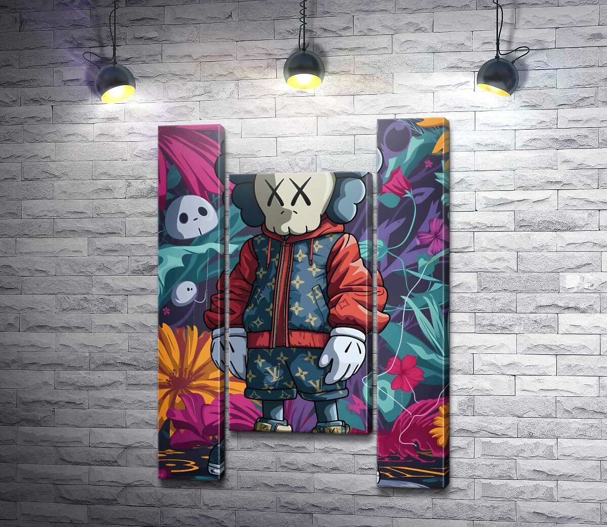 модульная картина Стильный персонаж Kaws (Модуль №11)