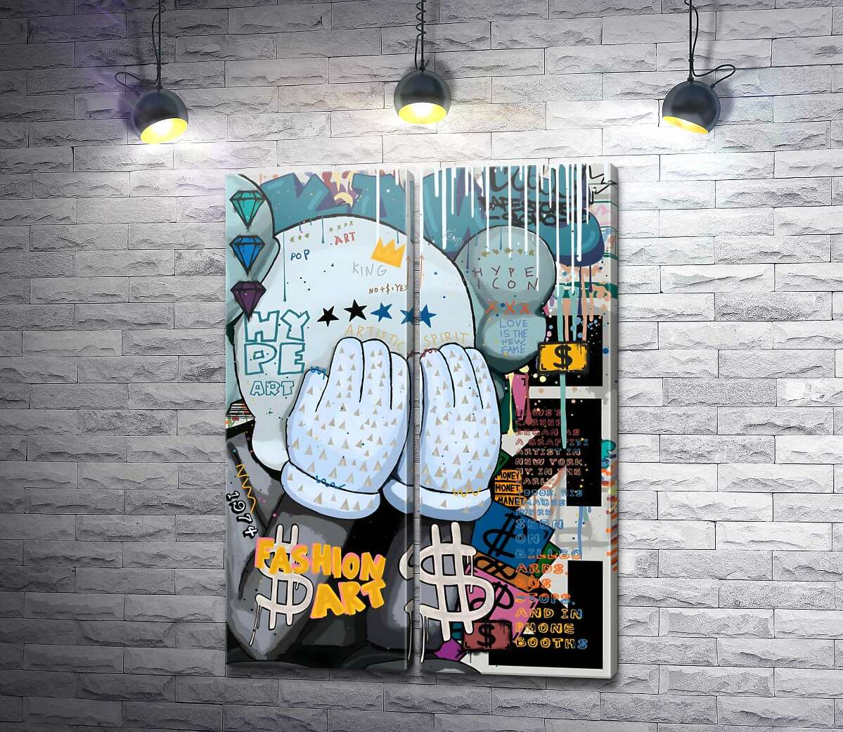 модульная картина Хайп арт: плакат с Kaws (Модуль №6)