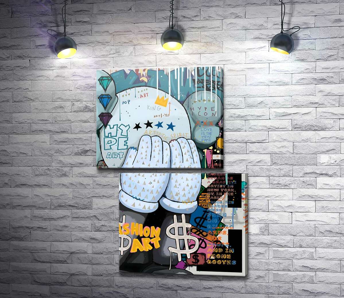 модульная картина Хайп арт: плакат с Kaws (Модуль №8)