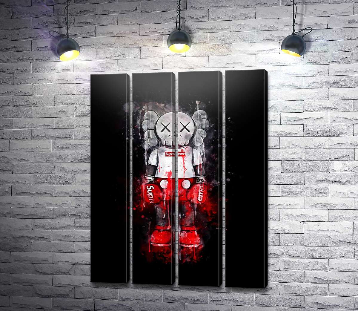 модульна картина Kaws у стилі Supreme (Модуль №24)