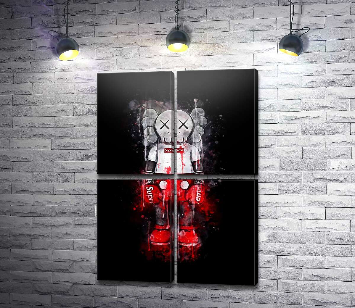 модульна картина Kaws у стилі Supreme (Модуль №25)