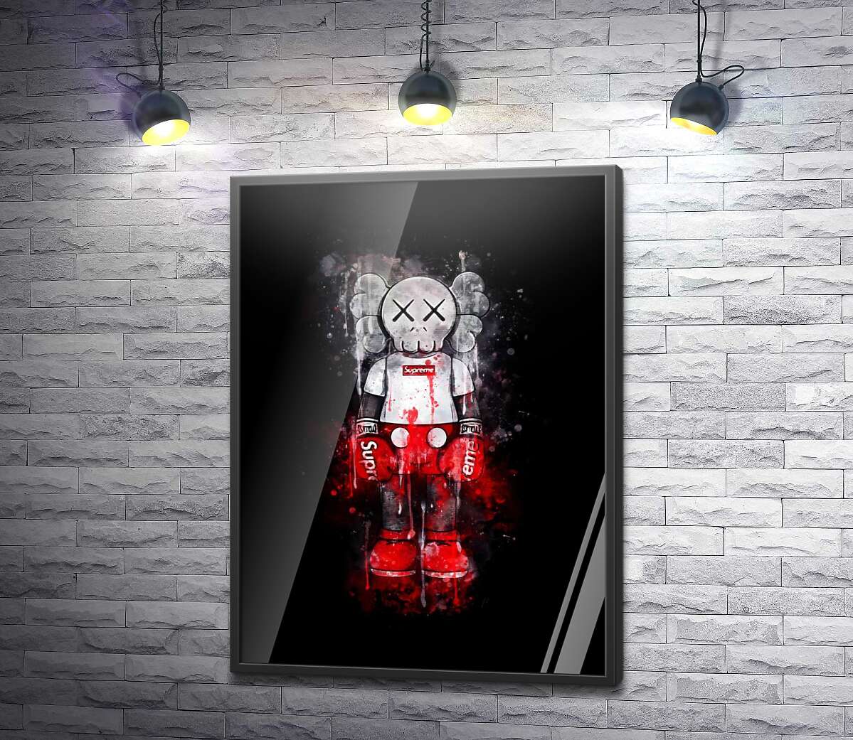 постер Kaws в стиле Supreme
