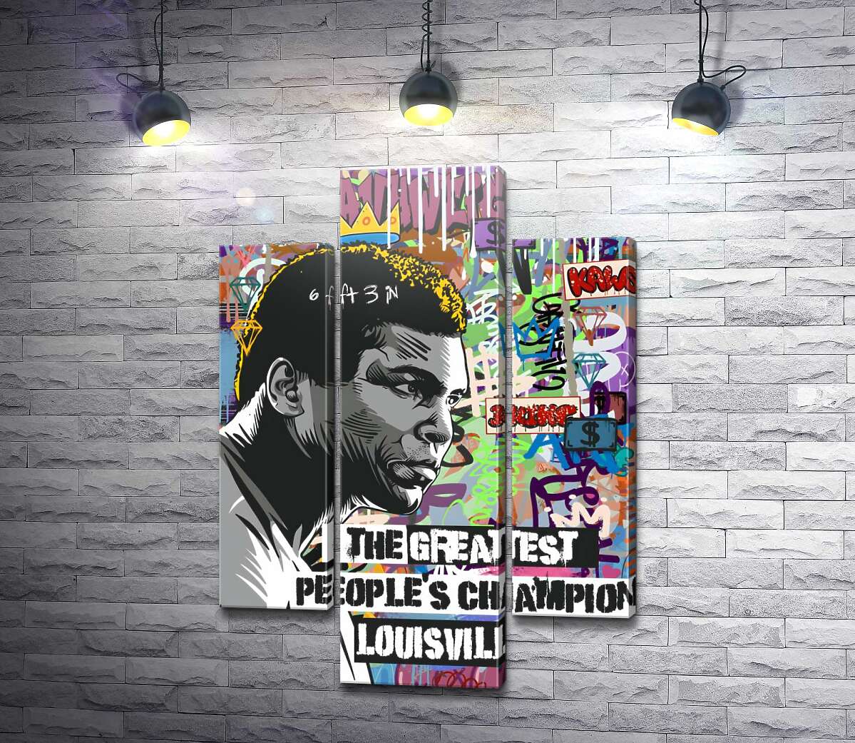 модульна картина Моххамед Алі у поп-арт оформленні (Модуль №10)