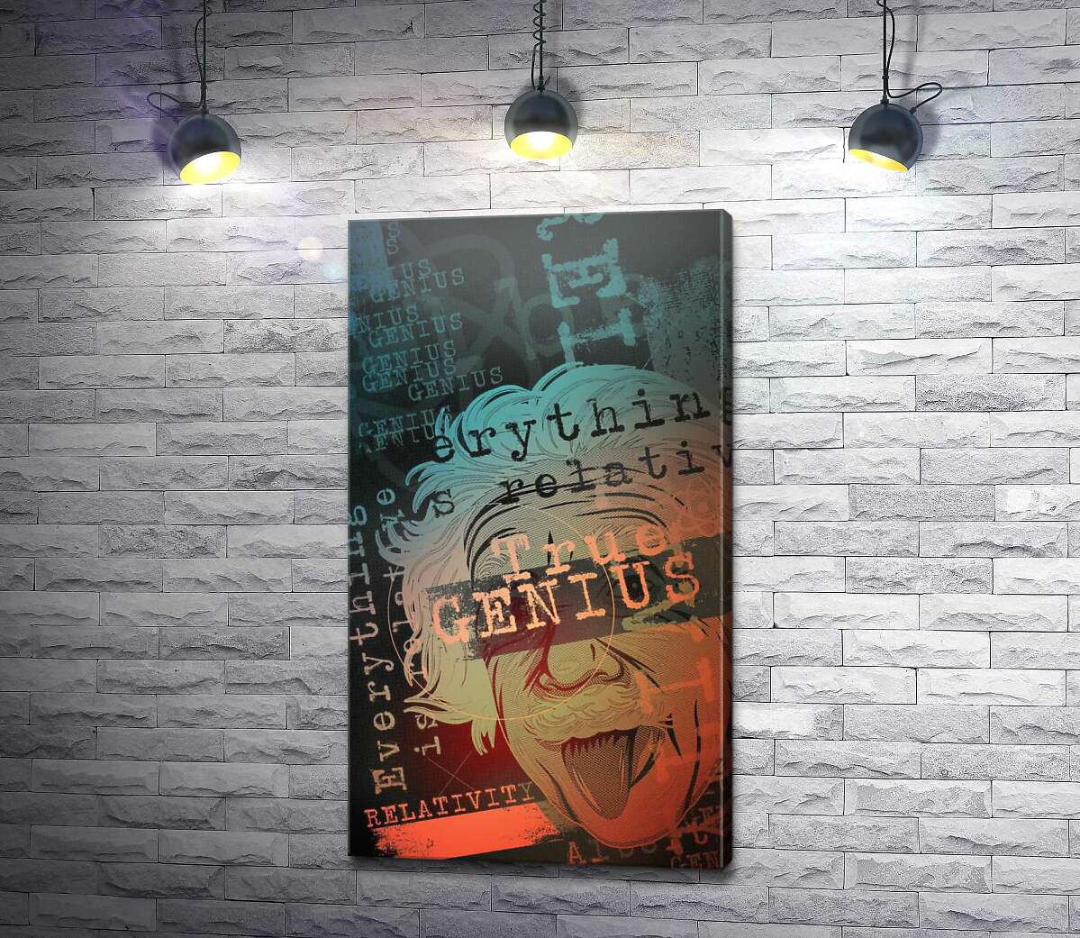 картина True Genius - арт плакат з Ейнштейном