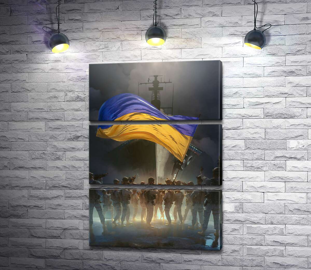 модульна картина Українська морська піхота проти російського військового корабля (Модуль №15)
