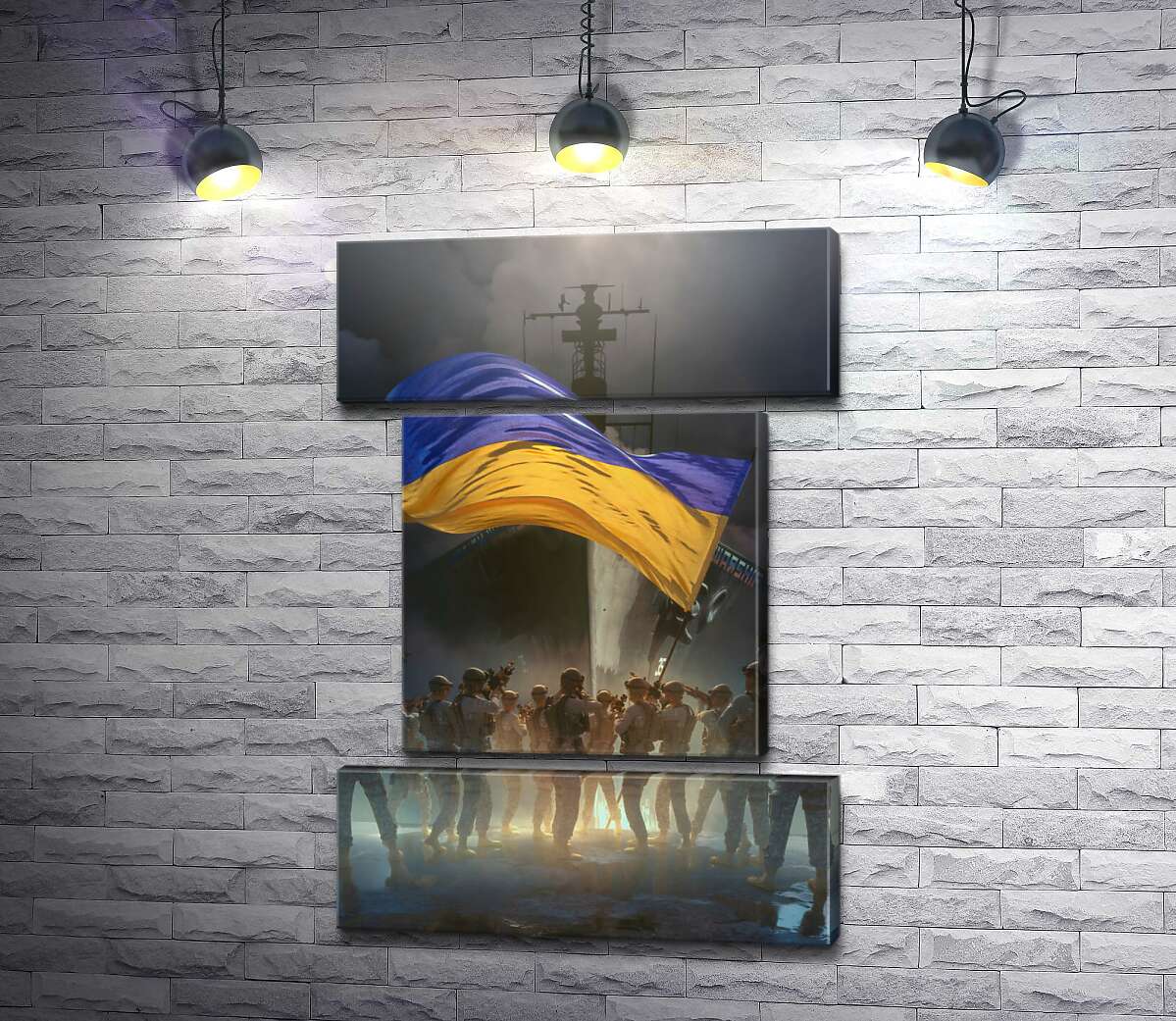 модульна картина Українська морська піхота проти російського військового корабля (Модуль №18)