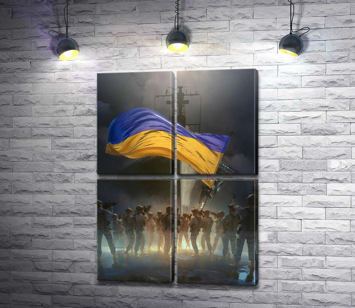 модульна картина Українська морська піхота проти російського військового корабля (Модуль №25)