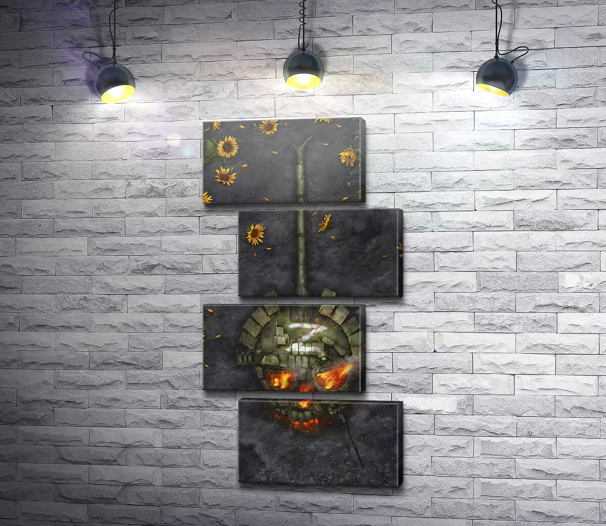 модульная картина Башня вражеского танка в степях Украины (Модуль №23)