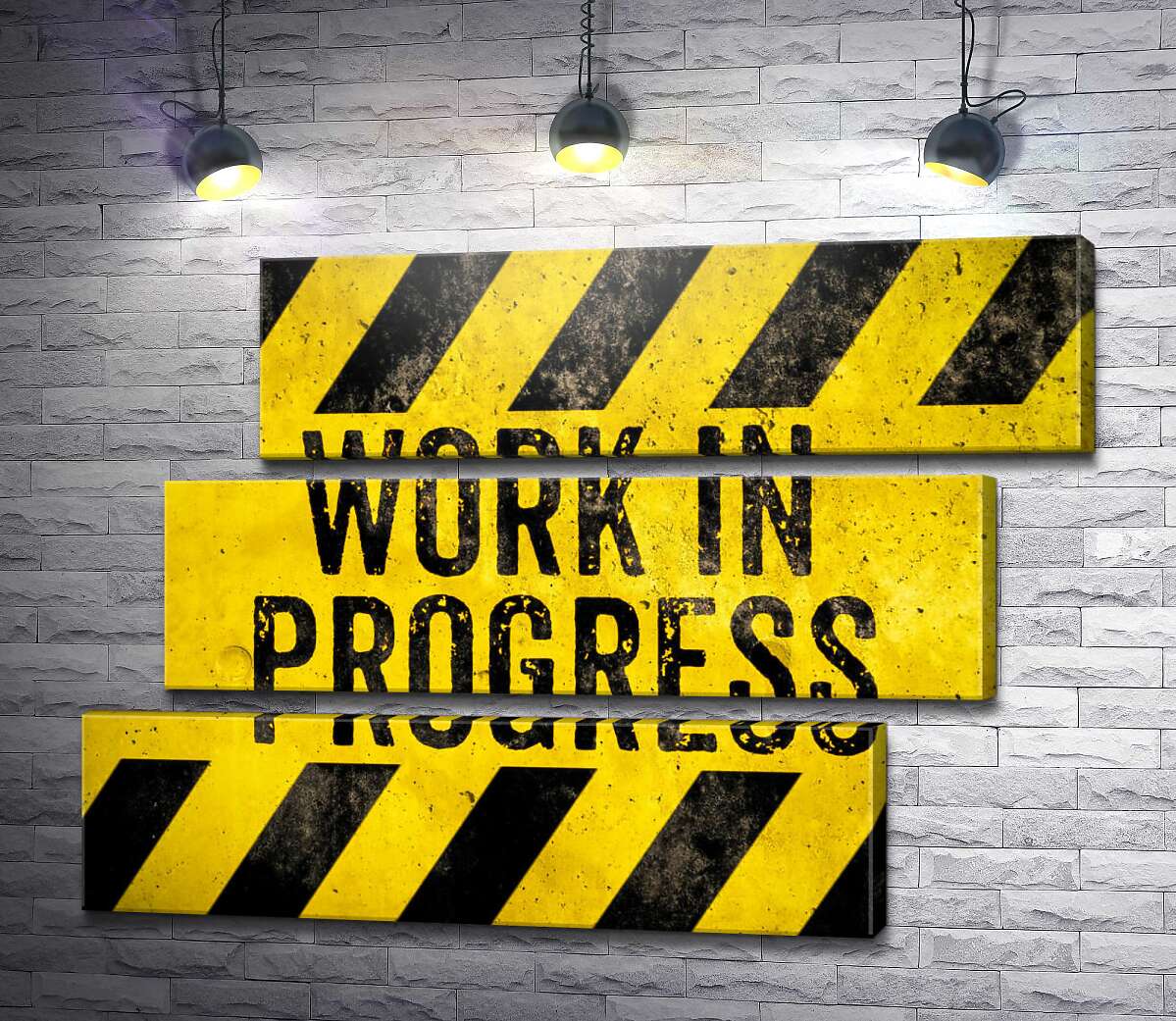 модульная картина Вывеска "Work in progress" (Модуль №17)