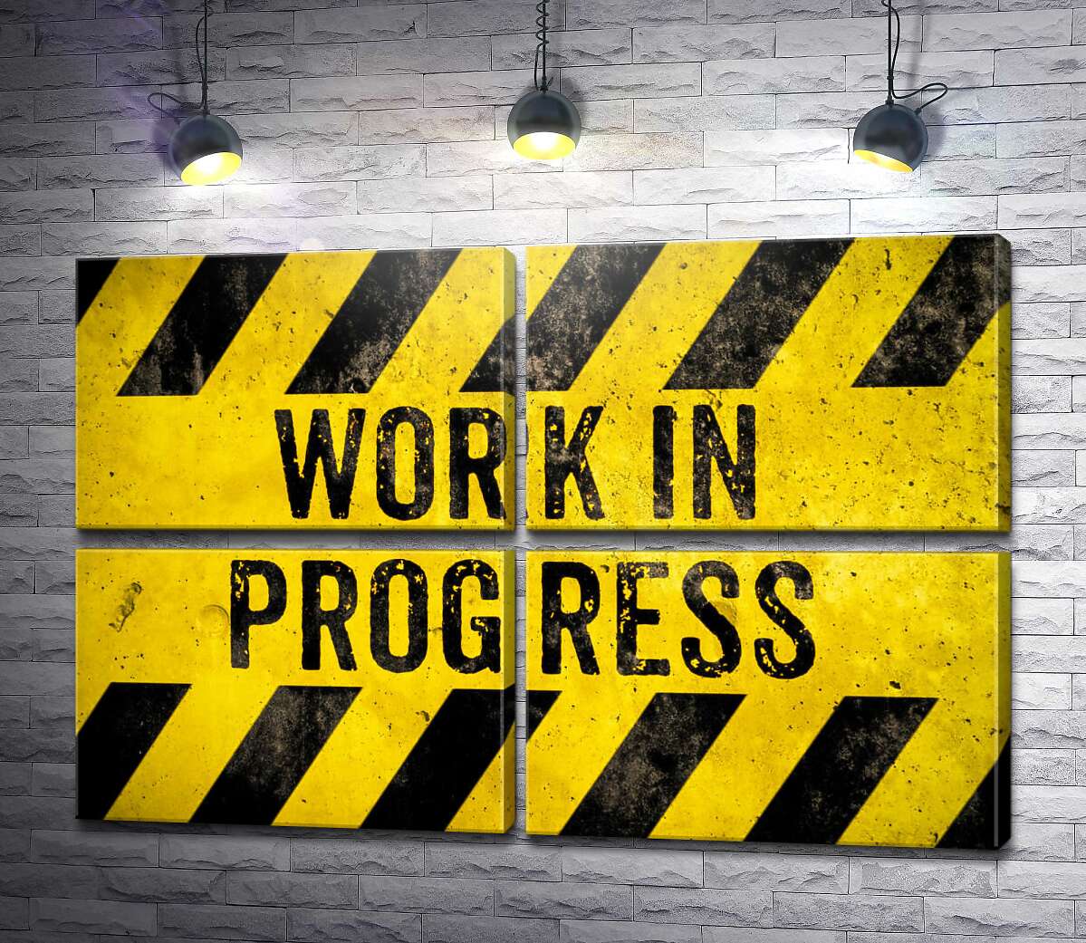 модульная картина Вывеска "Work in progress" (Модуль №25)