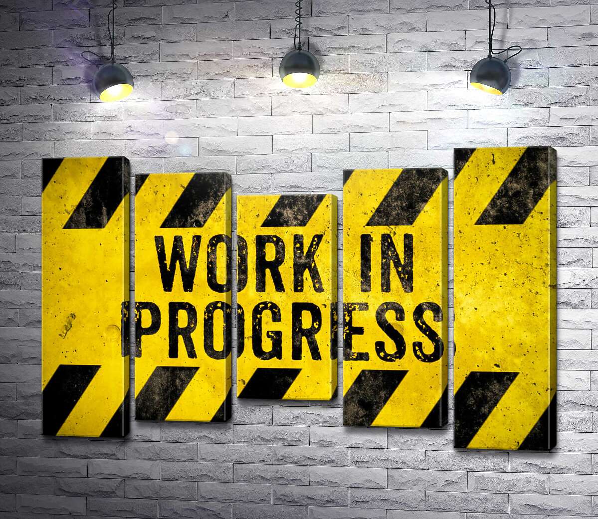 модульная картина Вывеска "Work in progress" (Модуль №27)