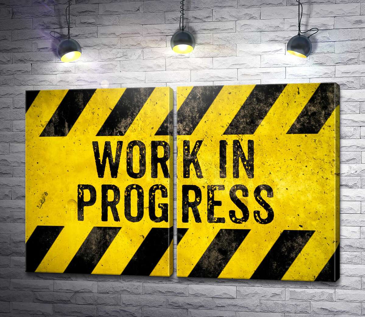 модульная картина Вывеска "Work in progress" (Модуль №6)
