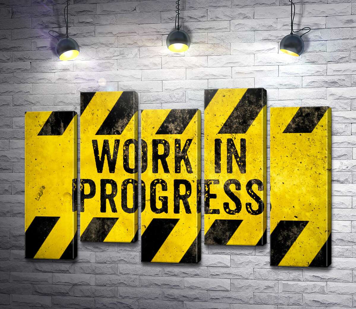 модульная картина Вывеска "Work in progress" (Модуль №30)