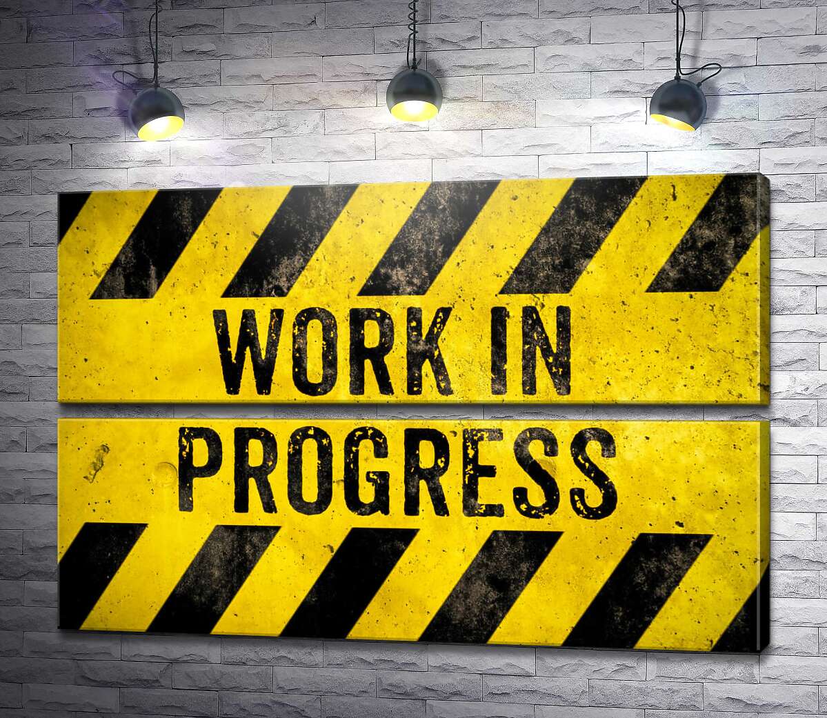 модульная картина Вывеска "Work in progress" (Модуль №7)