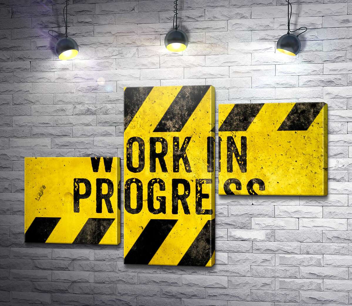 модульная картина Вывеска "Work in progress" (Модуль №12)