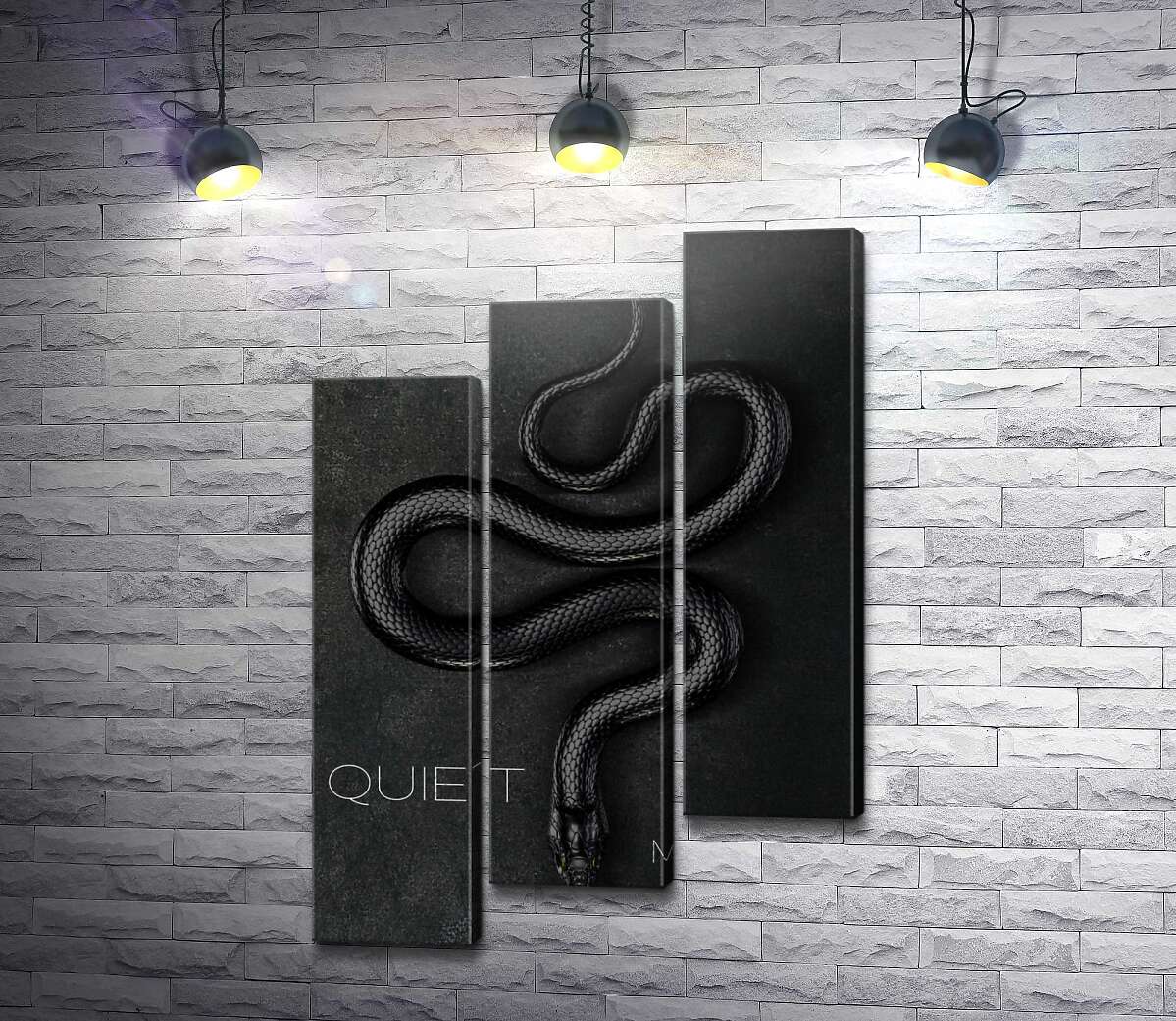модульна картина Quiet Moves - плакат із чорною змією (Модуль №14)