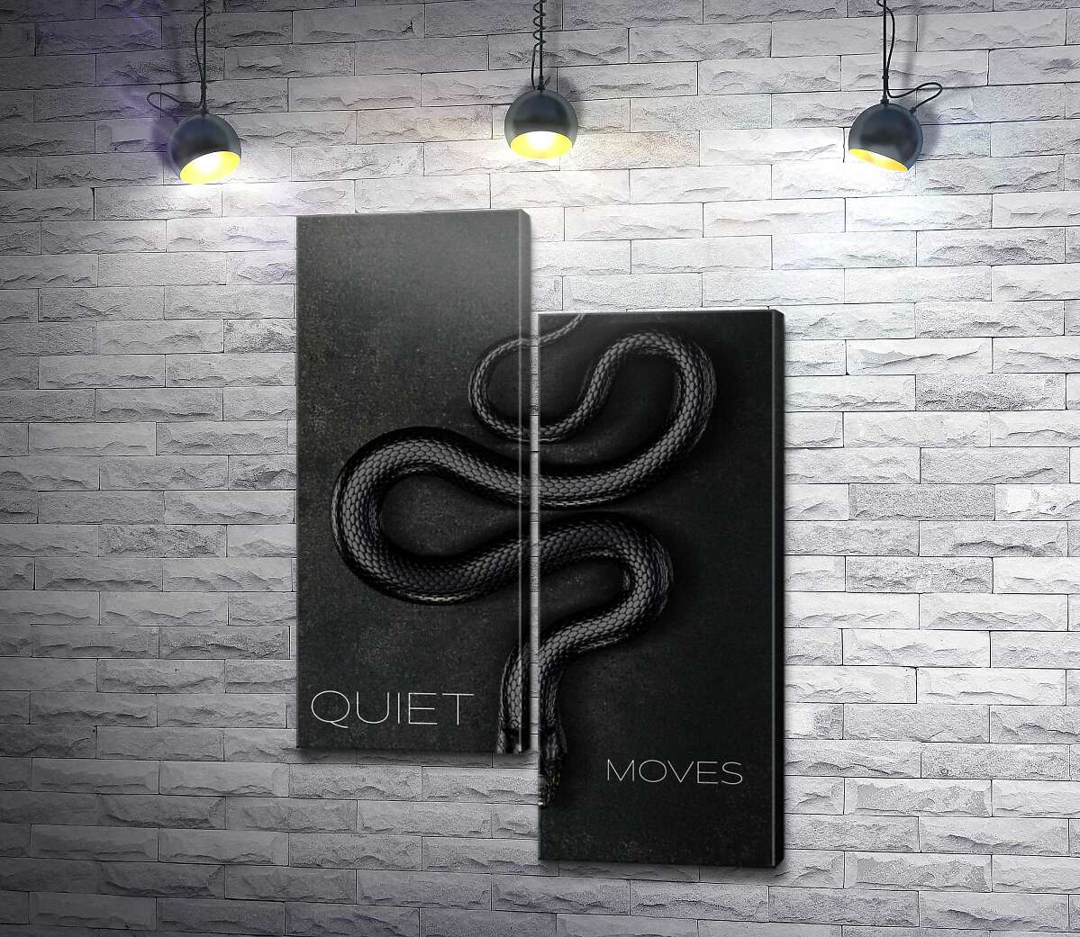 модульна картина Quiet Moves - плакат із чорною змією (Модуль №9)