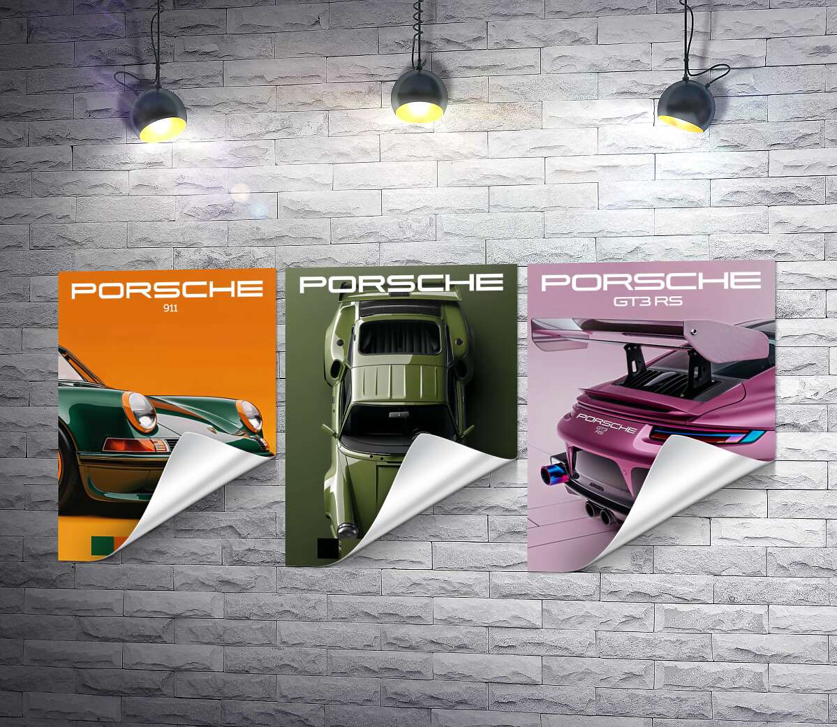 друк Три ракурси Porsche