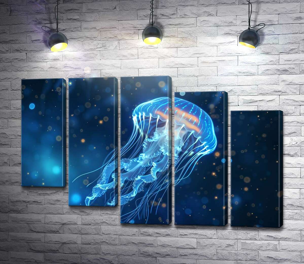 Модульна картина Яскраво блакитна медуза (Модуль №28)