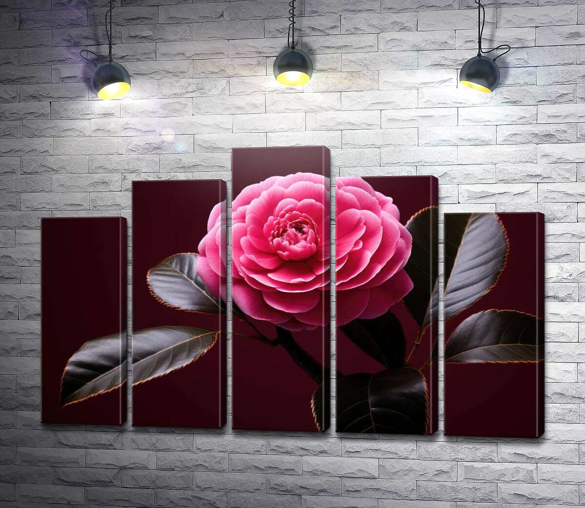 Модульная картина Цветок камелии крупным планом (Модуль №29)