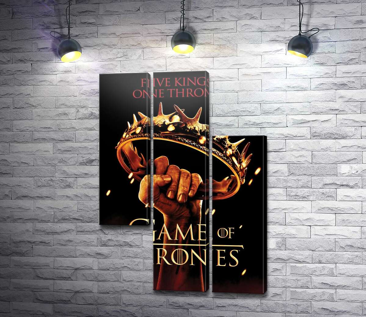 Модульна картина Постер до фільму Гра Престолів Five Kings One Throne (Модуль №13)