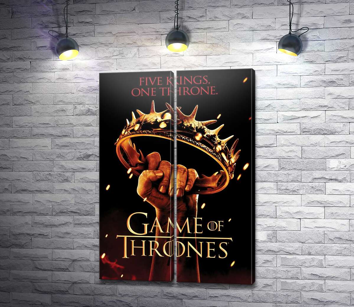 Модульна картина Постер до фільму Гра Престолів Five Kings One Throne (Модуль №6)